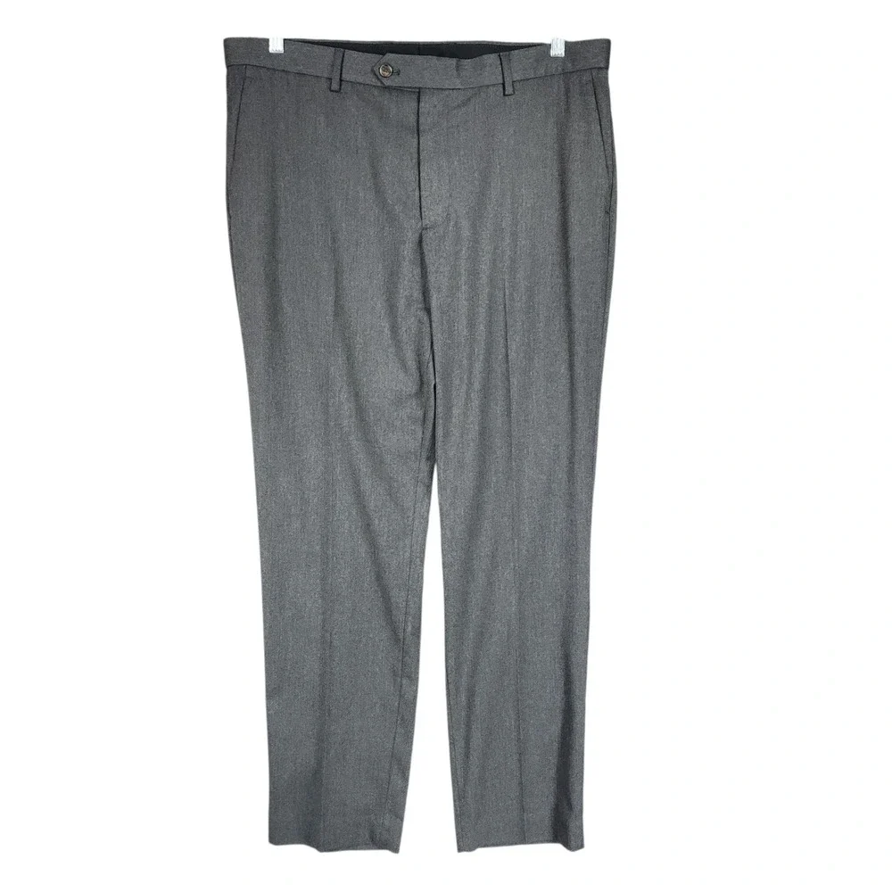 J Crew Bowery Slim Fit Dress Pants 36x32 Men Gray Stretch Business Office Career